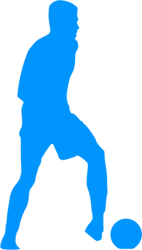 Football Player Blue Silhouette Clip Art Public Domain - Football Player In Vector Png (285x500)