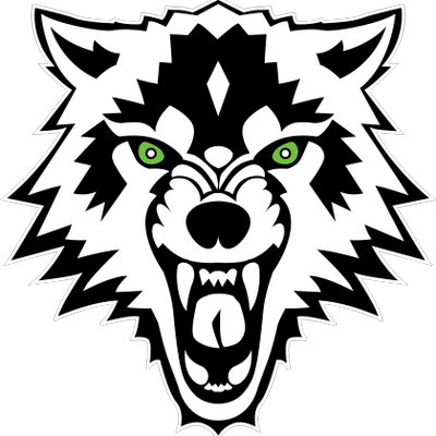 Wolves Field Hockey - Wolf Face Black And White (684x700)