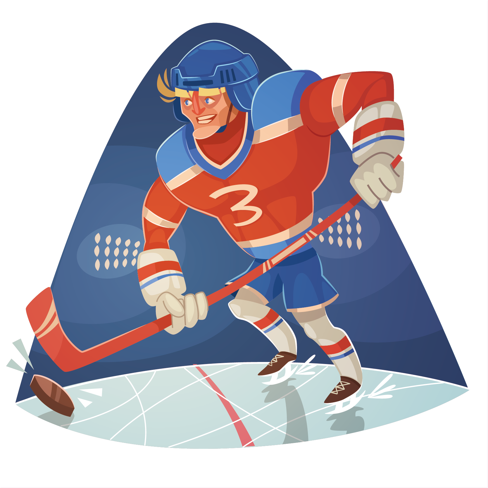 Ice Hockey Sports Equipment Football - Hockey Sport Cartoon (1669x1669)