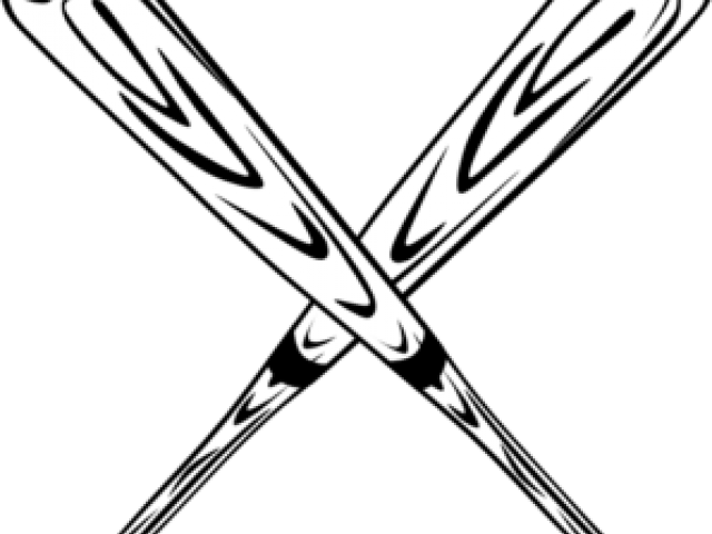 Crossed Bats Clipart - Baseball Bats Svg (640x480)