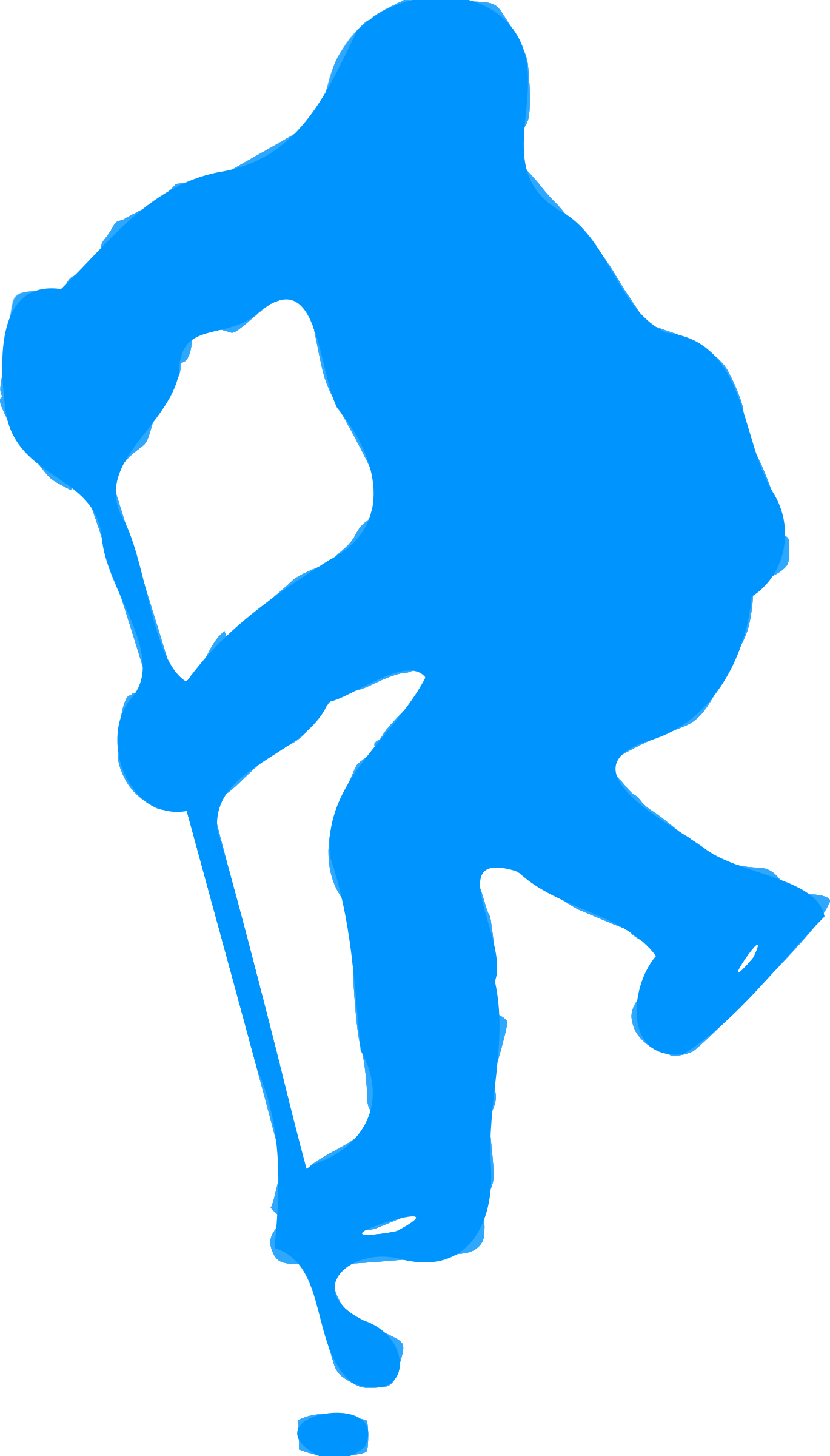 Silhouette Hockey 03 - Ice Hockey Player Silhouette Png (1369x2400)