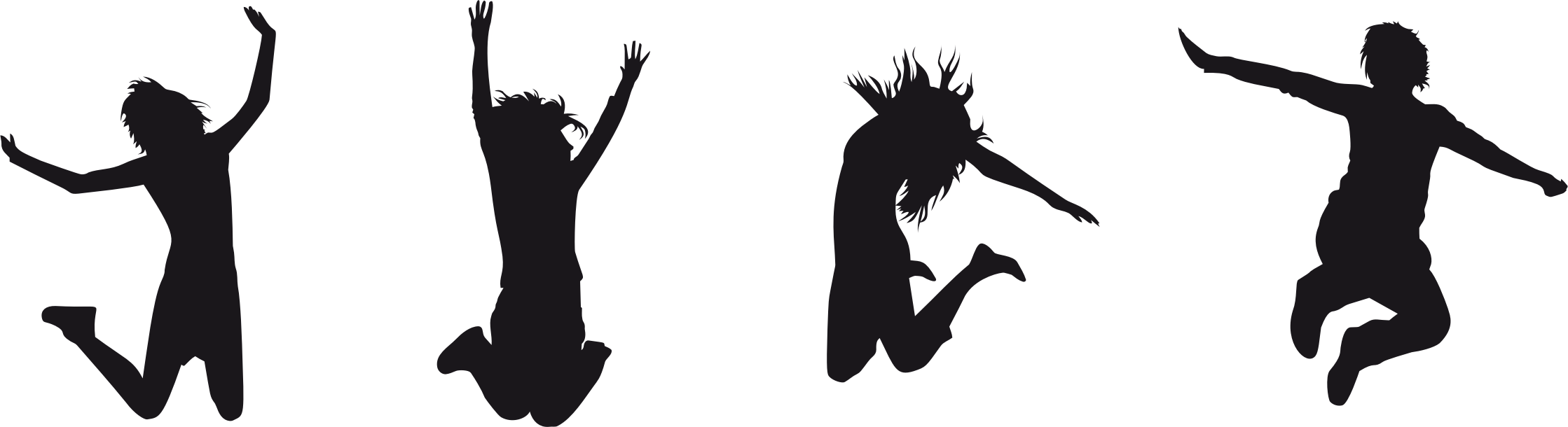 Clipart - Jumping For Joy Silhouette (2238x610)