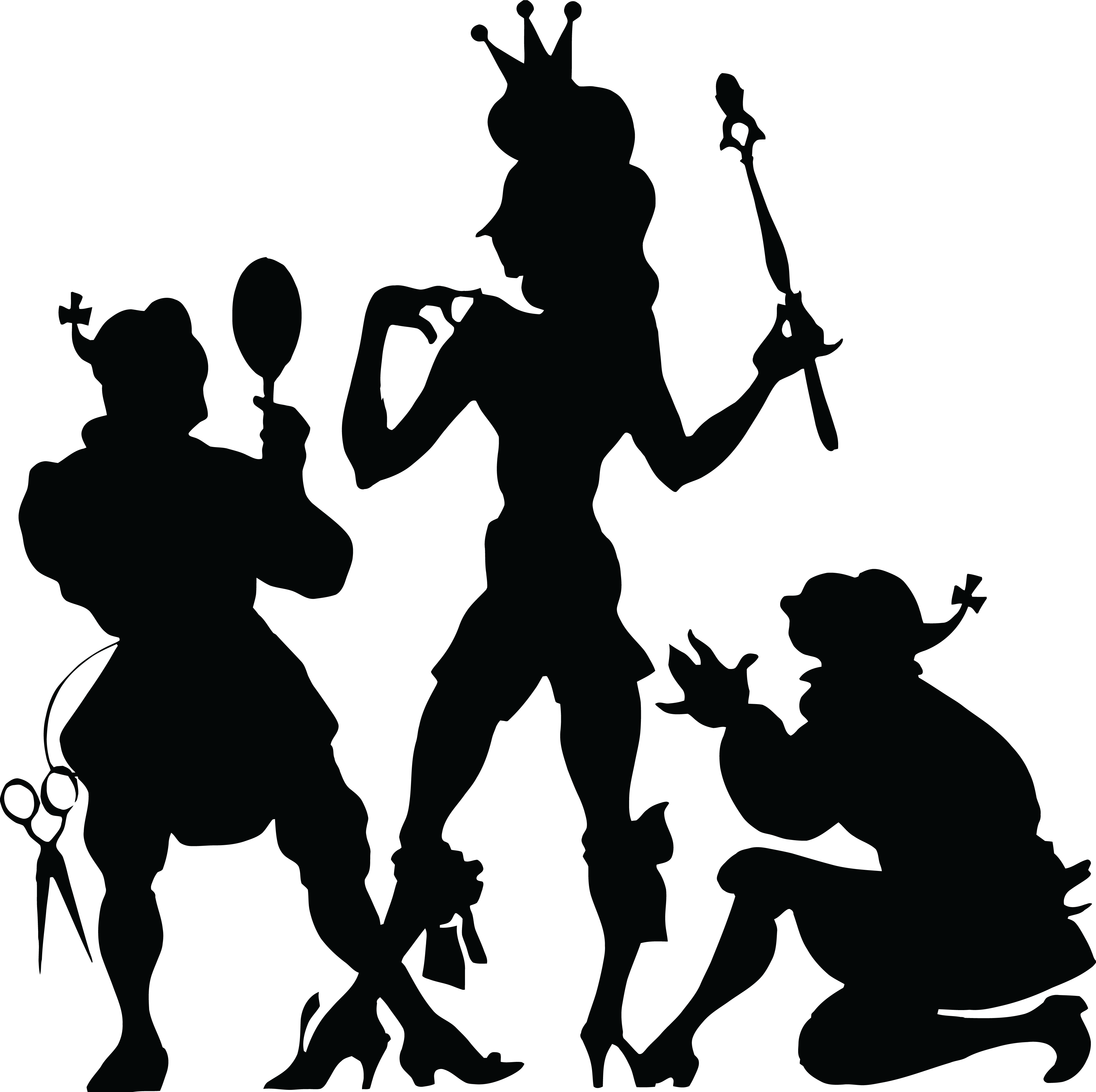 Free Clipart Of A Black Silhouetted King Being Dressed - Theatre Clipart (4000x3986)