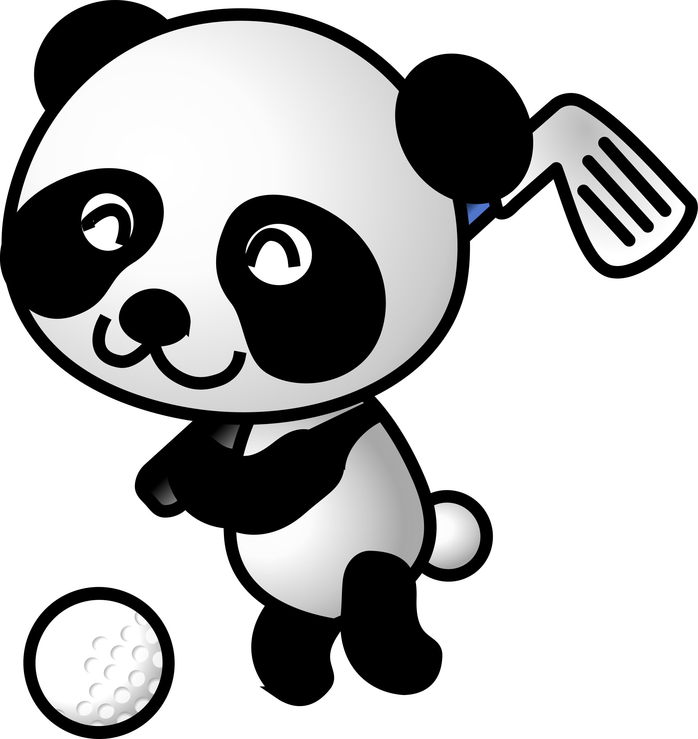 Golf Panda By Panda Playing Golf - Panda Golfing (2266x2400)