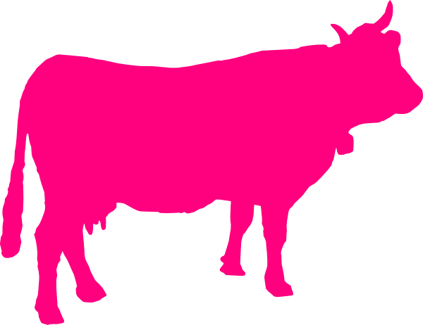 Pink Cattle Silhouette Clip Art - Cafepress Save A Cow Eat A Vegan Iphone 6/6s Slim Case (600x462)