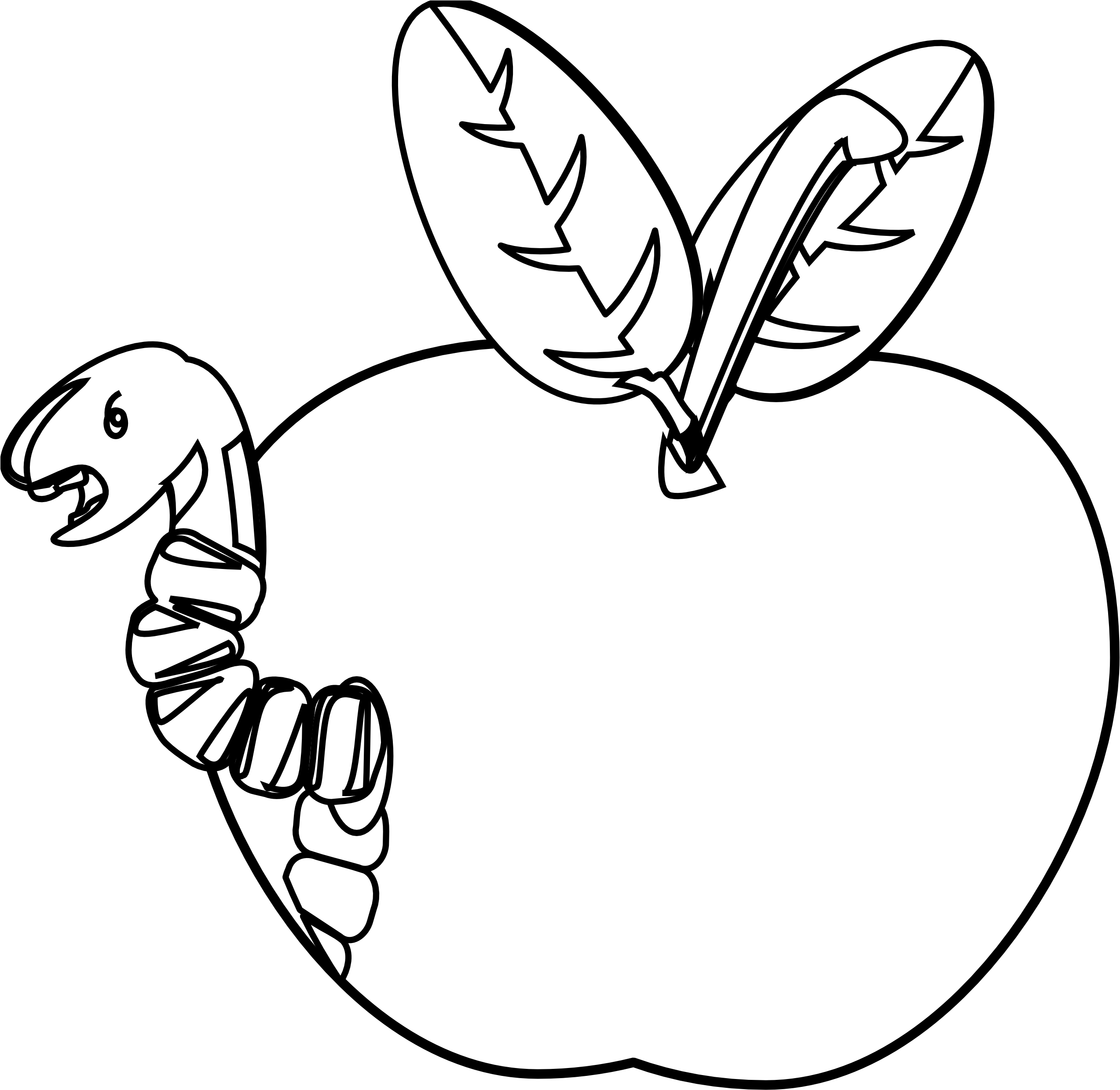 » Clip Art » Worm 1 Black White Line Art Tattoo - Flower Black And White Wall (2555x2481)