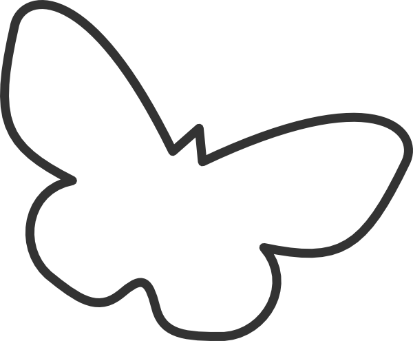 Butterfly Silhouette Cropped Clip Art - White Butterflies Silhouette Png (600x495)