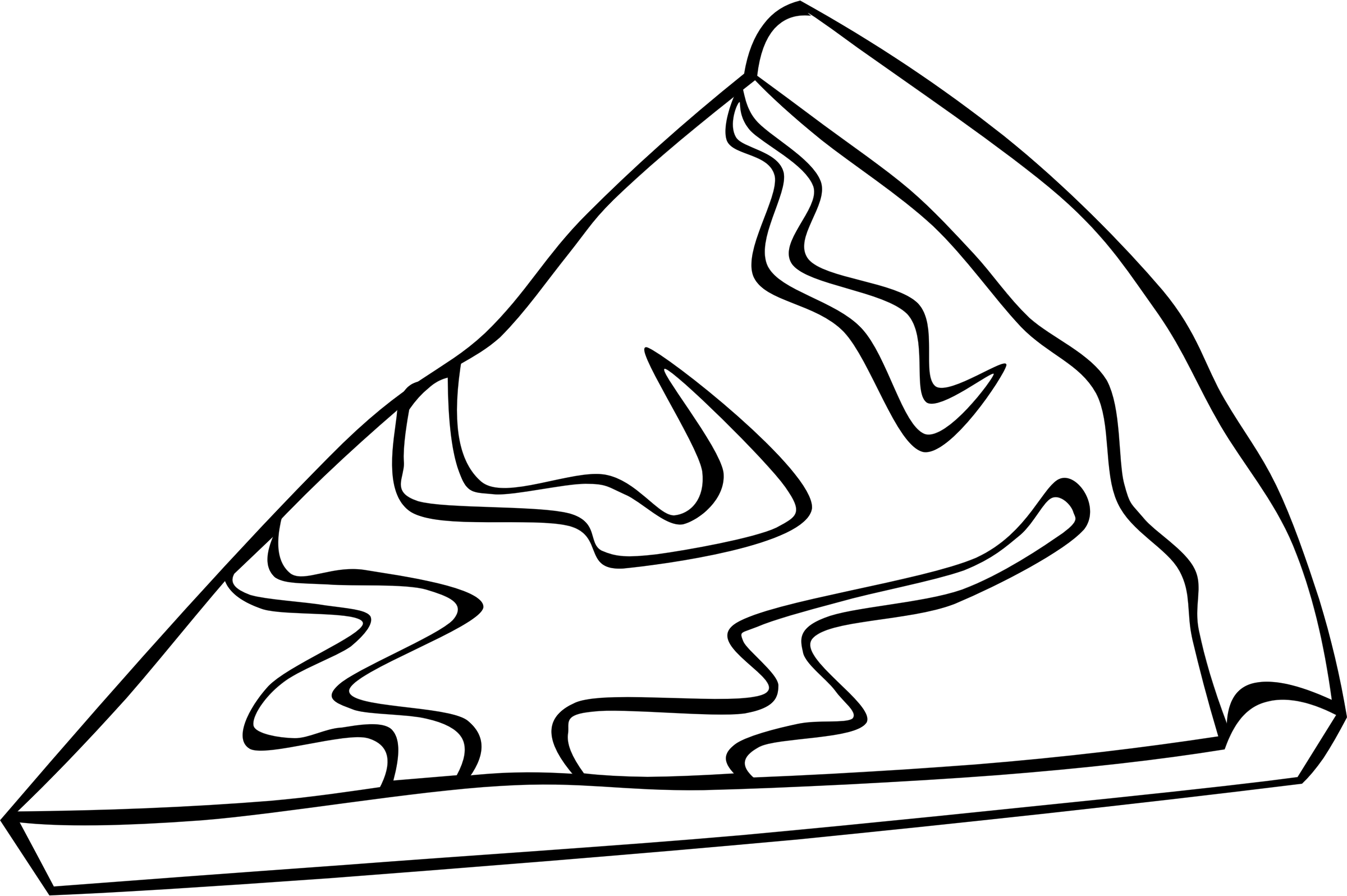 Big Image - Pizza Slice Clip Art Black And White (2400x1596)