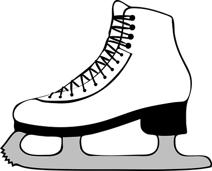 Ice-skates Ice Skating Skates Figure Skati - Ice Skate Clip Art (422x340)