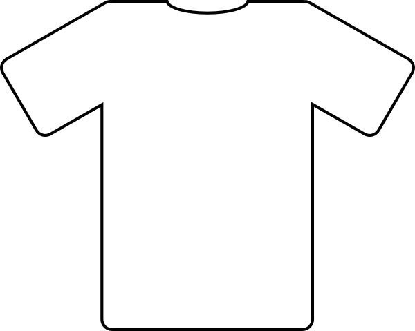 Shirt Outlines Clip Art At - White Shirt Black Background (600x479)