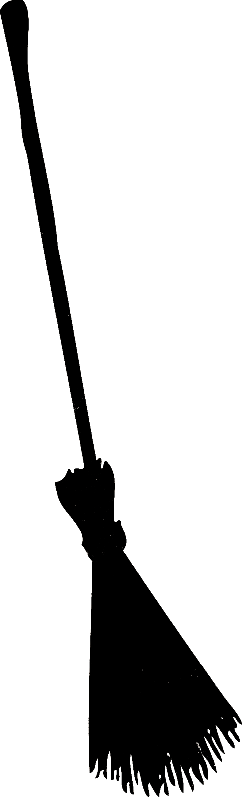 Silhouettes Per Halloween - Witch Broom Silhouette (486x1600)