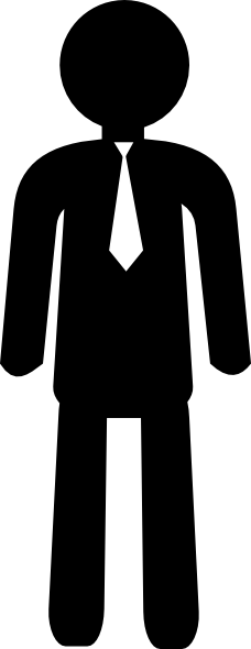 Employee With Necktie Clip Art At Clker - Stickman In A Suit (228x590)