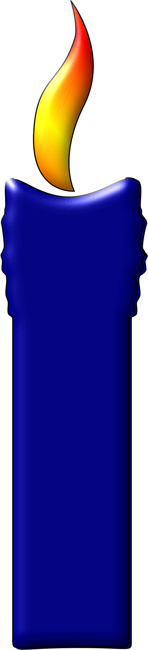 Candle Clipart Blue - Blue (584x2400)