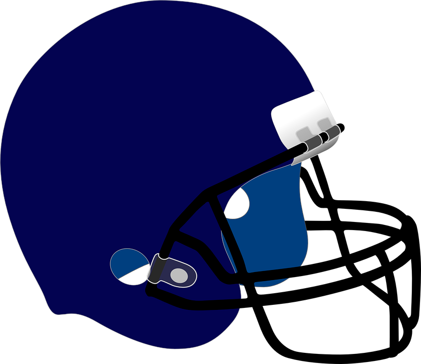 Football Clipart Navy Blue - Helmet And Football Drawing (832x720)