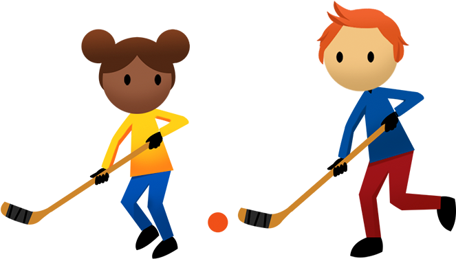 Ball Hockey Clipart - Clip Art Floor Hockey (880x560)