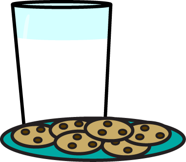 Milk And Cookies - Cookies And Milk Clip Art (381x331)