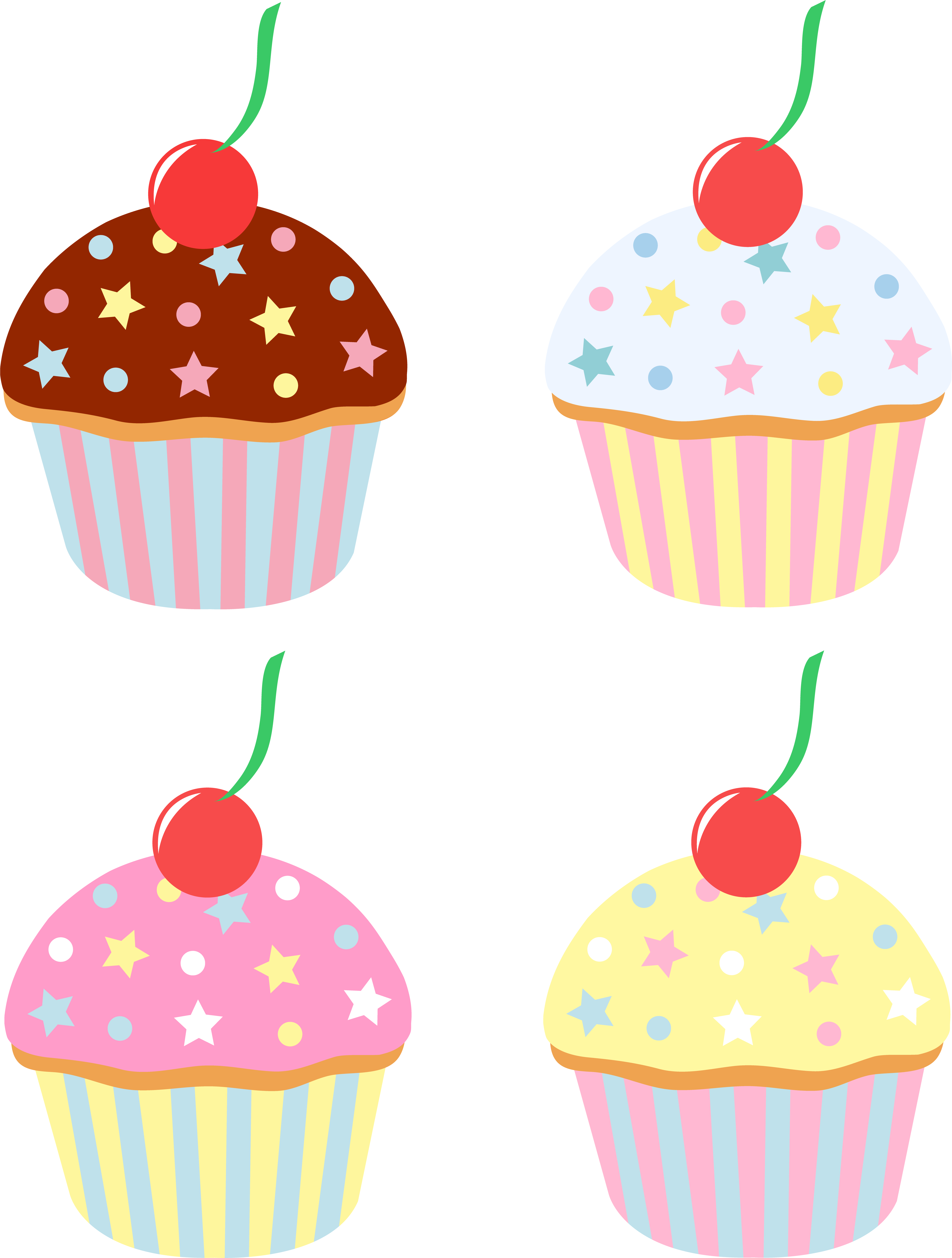 Cupcakes - With - Sprinkles - Clipart - Cupcakes Cartoon Png (5400x7295)
