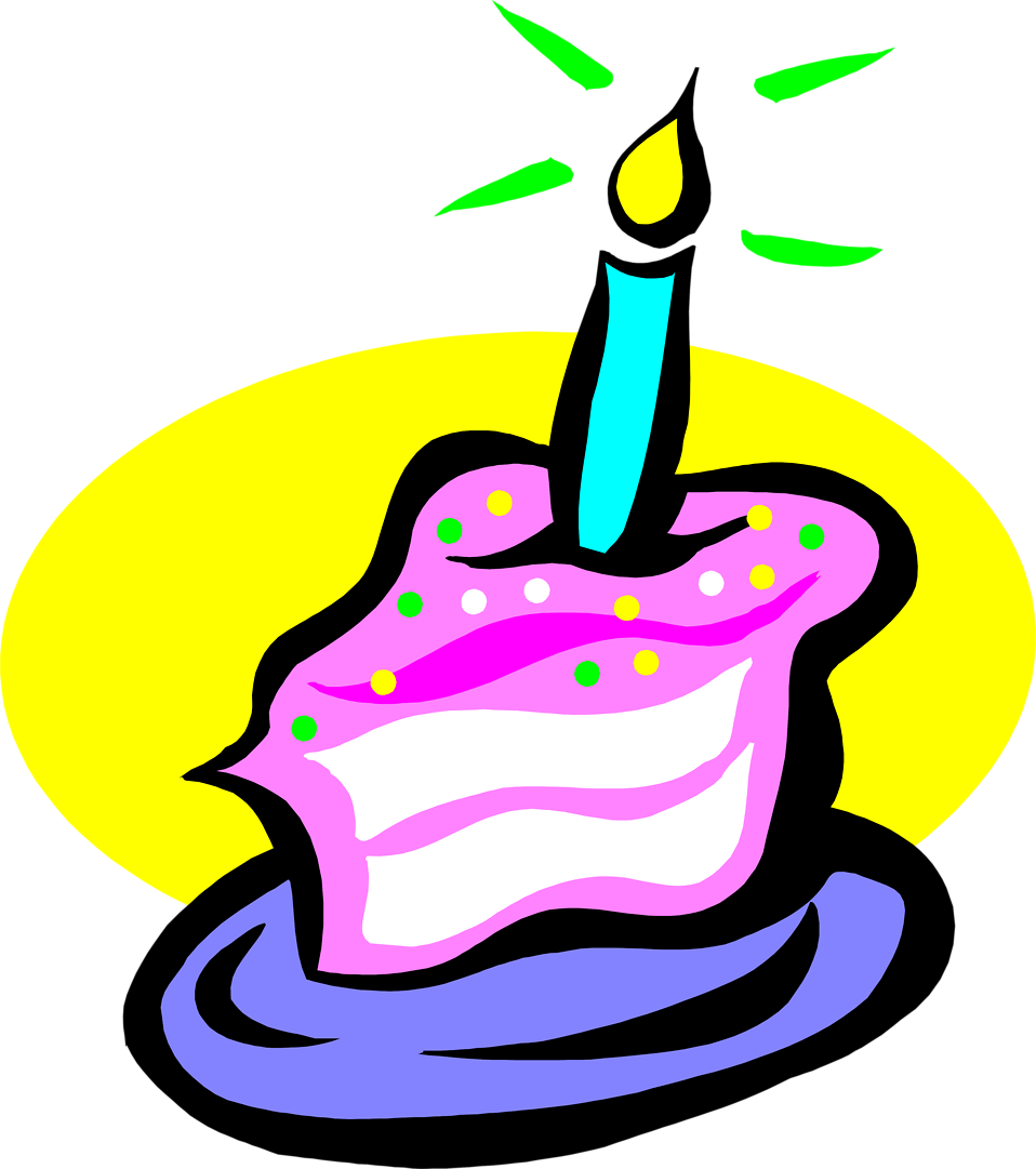 Candle Clipart Transparent Background - Slice Of Birthday Cake (958x1081)