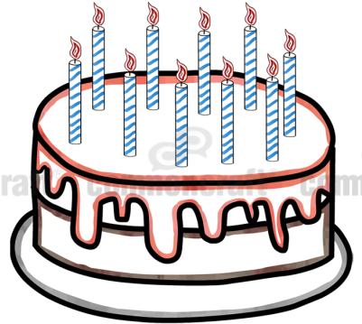 Cake Clipart 10 Candle - Birthday Cake With 10 Candles (400x400)
