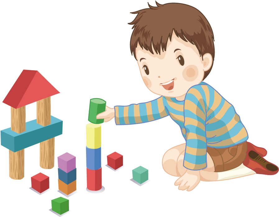 Toy Block Designer Cartoon Child - Cartoon Baby Playing With Blocks (1000x800)