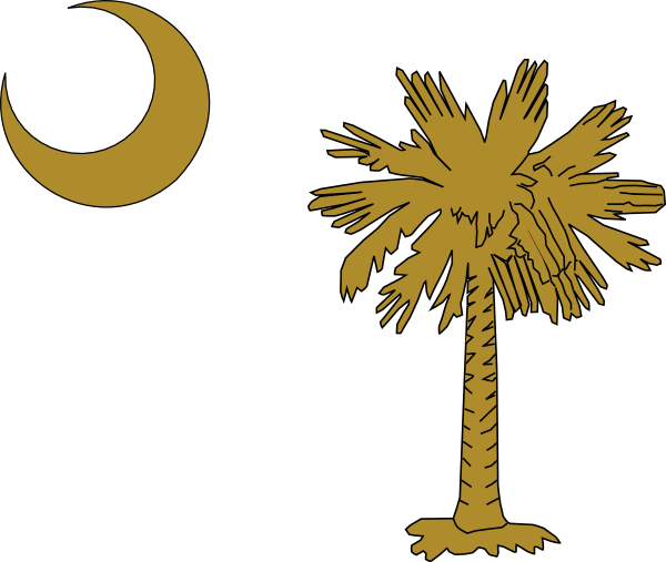 Gold Clipart Palm Tree - Flag Of South Carolina (600x507)