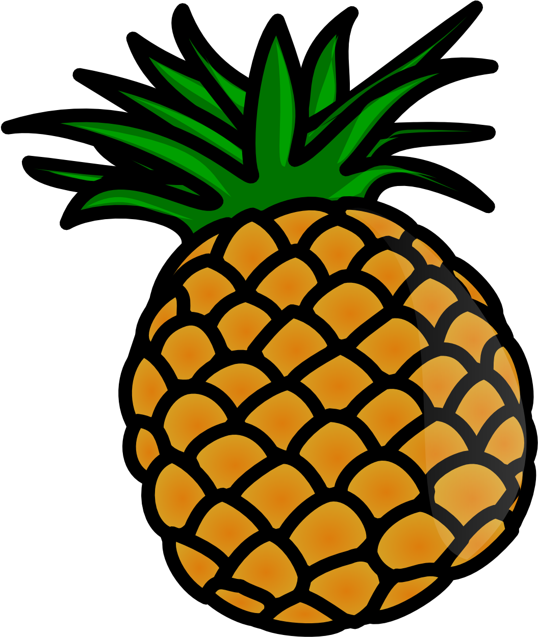 Pineapple Clip Art - Cute Coloring Pages Pineapple (1331x1331)