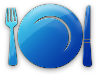 Plate Clipart Blue - Food Icon Blue Png (420x420)