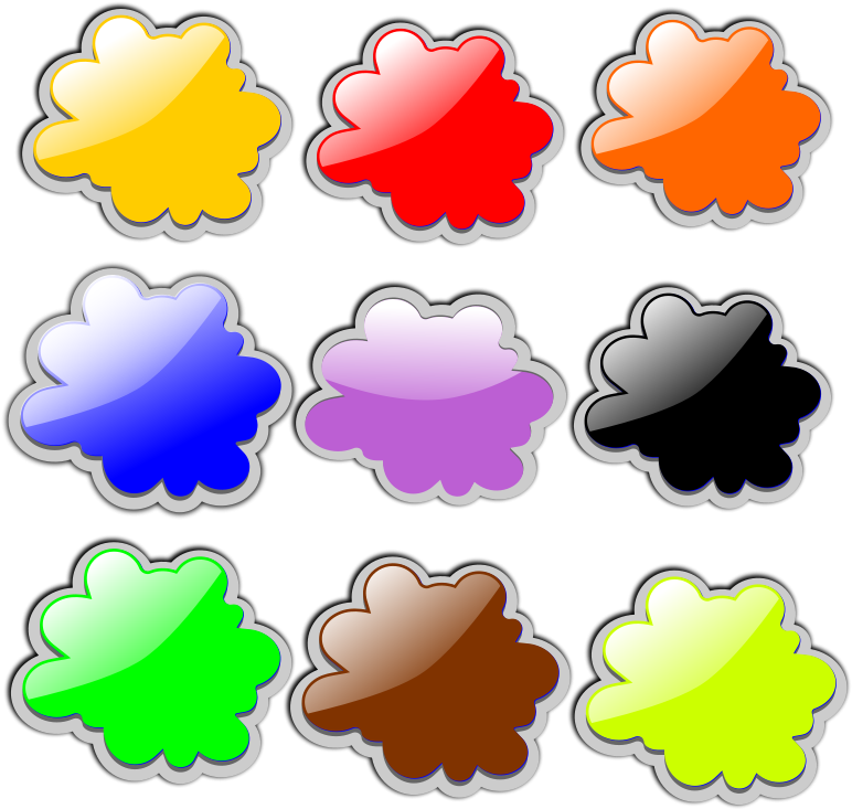 Free Glossy Clouds-3 - Vector Graphics (800x800)