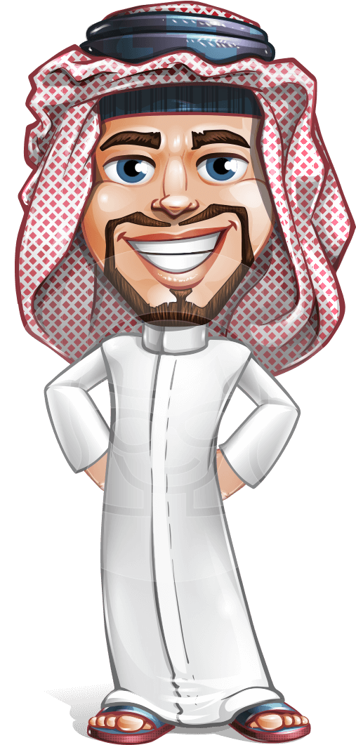 A Male Vector Character With Arab Roots, Wearing A - Arab Vector (691x1060)