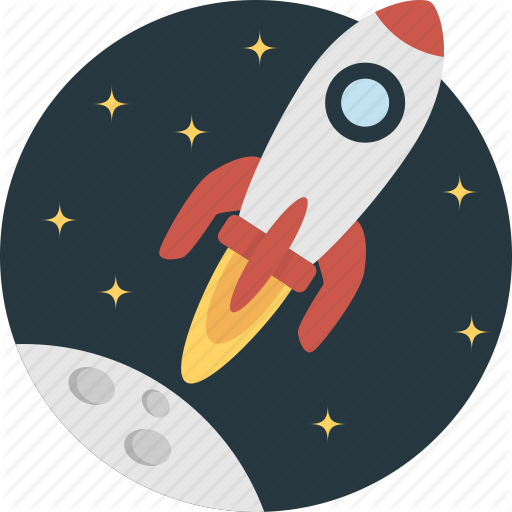 Free Transport Icons - Transparent Rocket To The Moon (512x512)