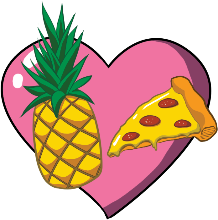 Pineapplepizzalogopink - Sticker (800x800)