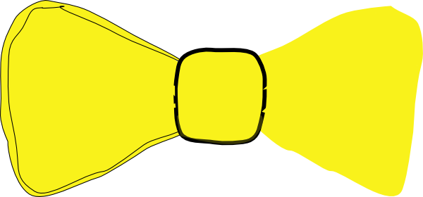 Yellow Bow Tie Clipart (600x280)