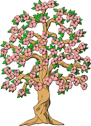 Flower Tree Clipart Png - Tree Clip Art (300x417)