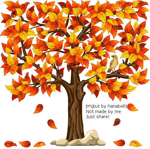 Fall Tree Clipart Png - Fall Trees With Leaves Falling (500x497)