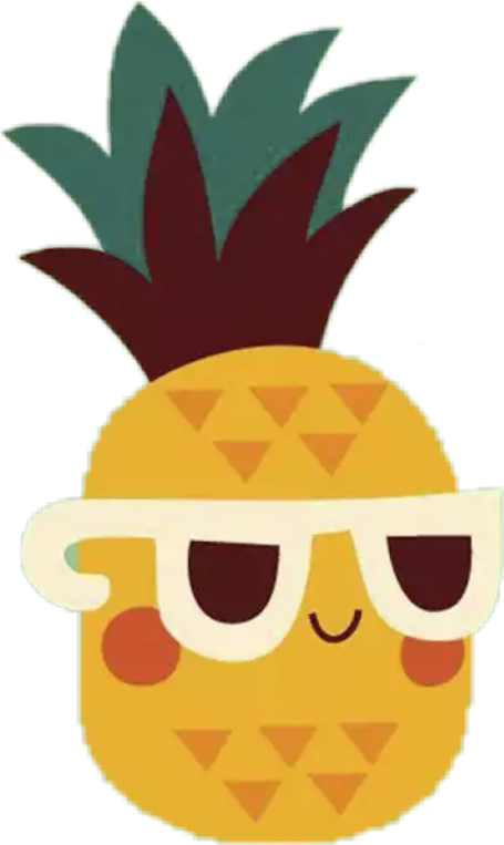 Ananas Sticker - Cute Pineapple With Sunglasses (455x763)