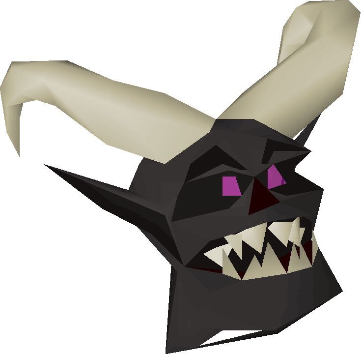 Black Demon Mask Detail - Old School Runescape Masks (735x720)