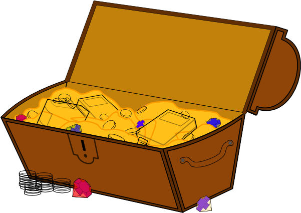 Free Simple Treasure Chest Clip - Treasure Chest Clip Art (600x533)