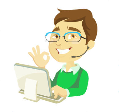 Clip Art Technical Support - Cartoon People On Computers (386x364)