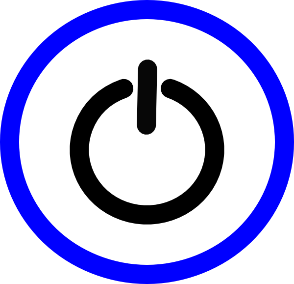 Blue And Black Power Svg - Blue (600x578)