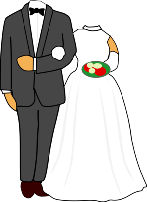 Groom - Clipart - Bride And Groom Cartoon (300x411)