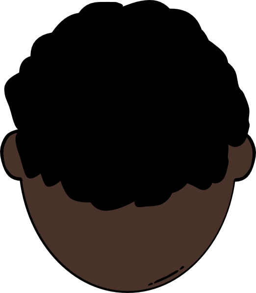 Dark Hair Clipart Black Person - Coat Of Arms Template (522x597)