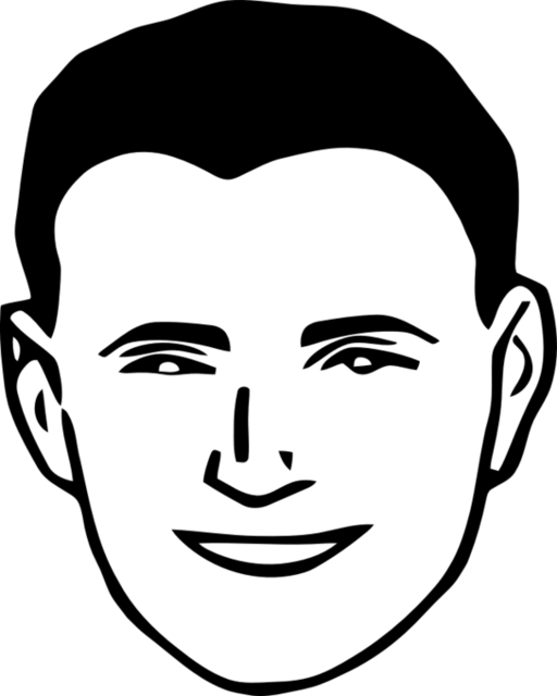 Smiling Face Of A Man Clipart - Clip Art Mans Face (512x640)