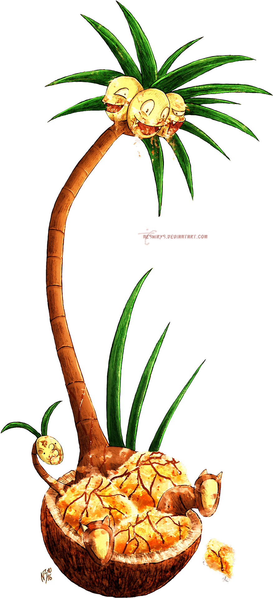 Alolan Exeggutor Coconut Ice Cream By Neshirys - Alolan Exeggutor (988x2100)