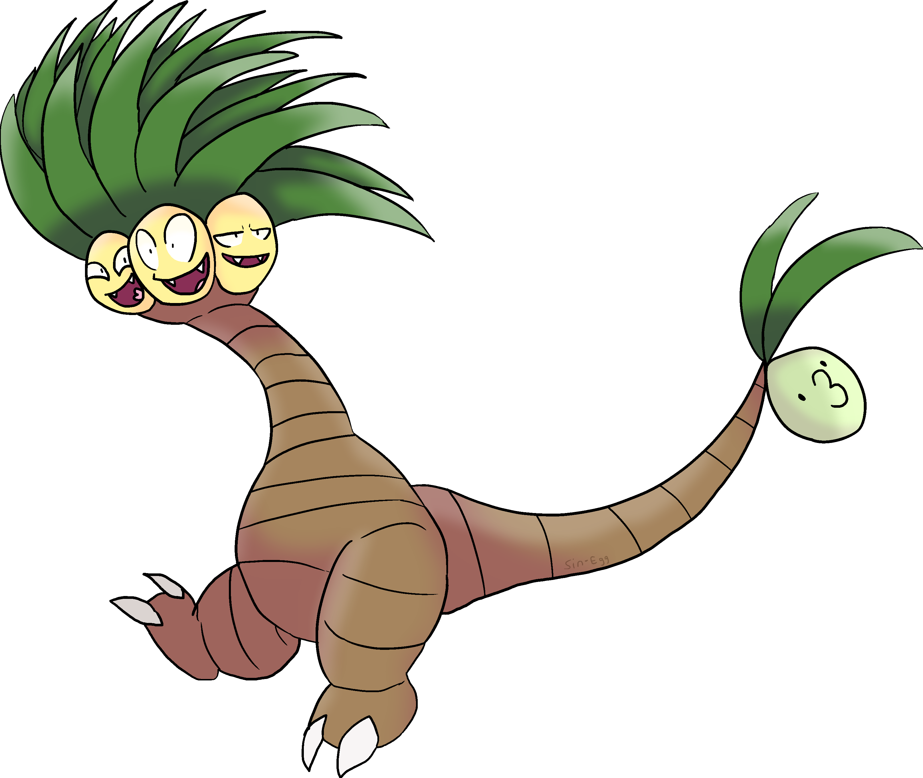 Alolan Exeggutor By Ender-spark - Alolan Exeggutor And Exeggutor (3226x2719)