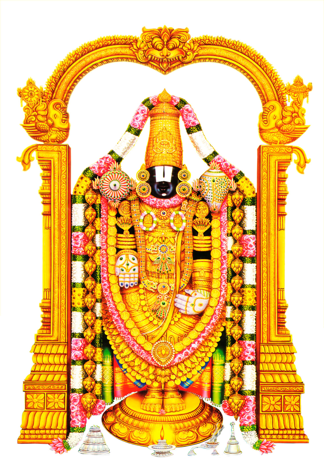 Lord Tirupati Venkateswara And Lord Vishnu Transparent - Balaji Hd (1131x1600)