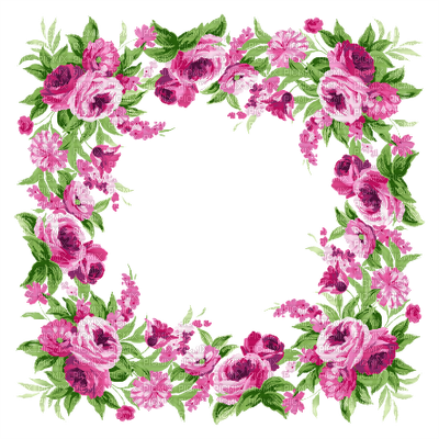 Pink Flower Frame - God Bless Your Sunday (400x400)