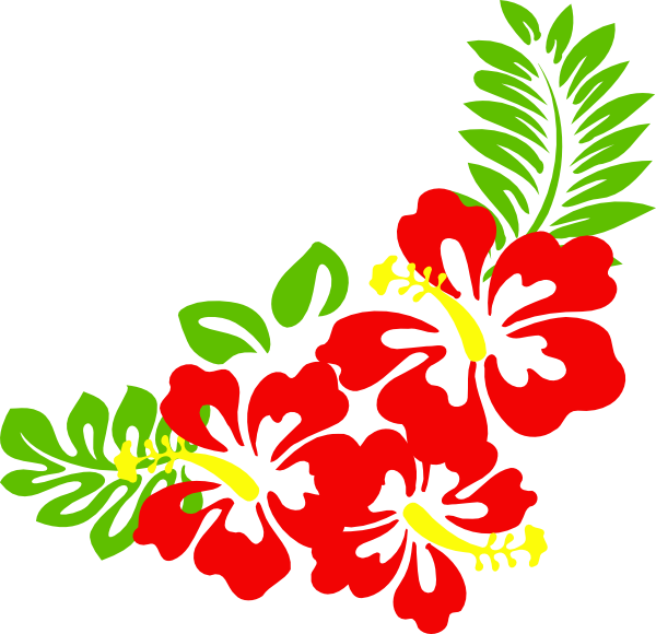 Hibiscus - Clip Art Hawaiian Flowers (600x580)