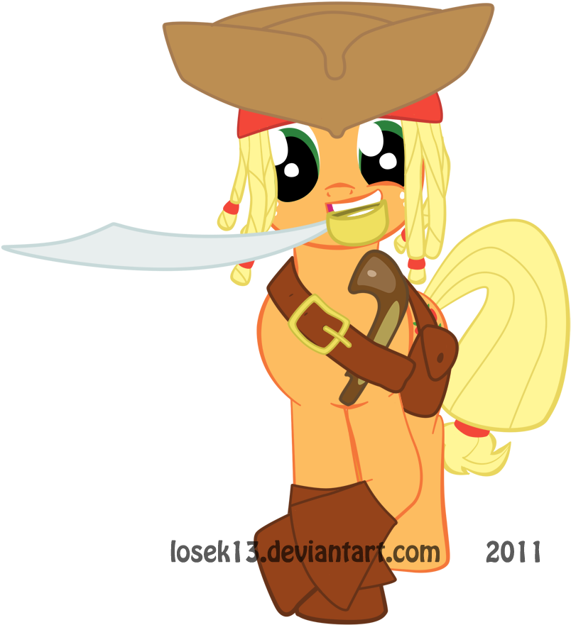 Applejack Sparrow By Losek13 - Mlp Apple Jack Sparrow (1000x1000)