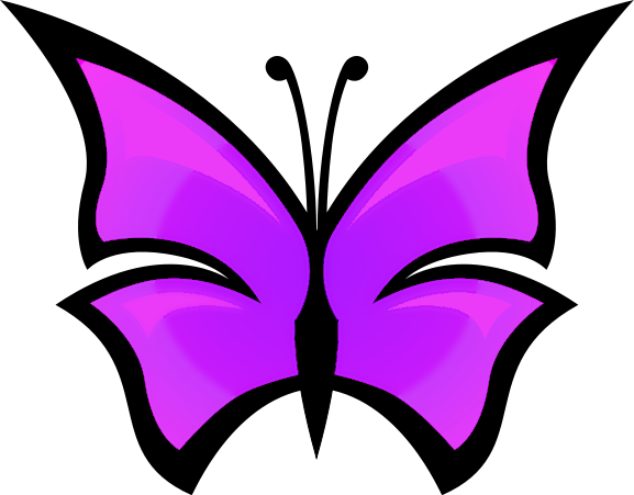 Animals1 - Violet Butterfly Clip Art (577x451)