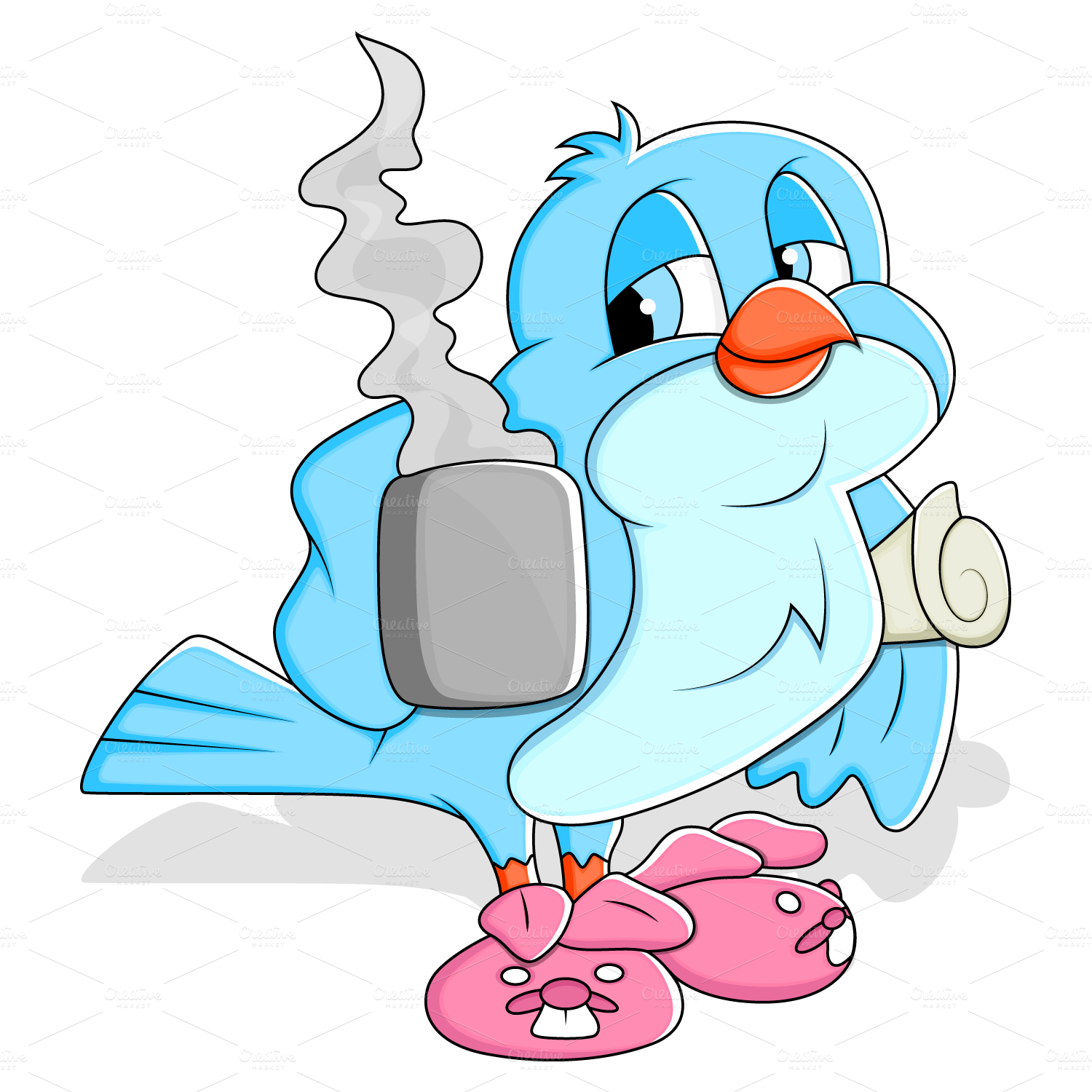 Cartoon Sparrow Cartoon Sparrow Vector - Coffee (1500x1500)